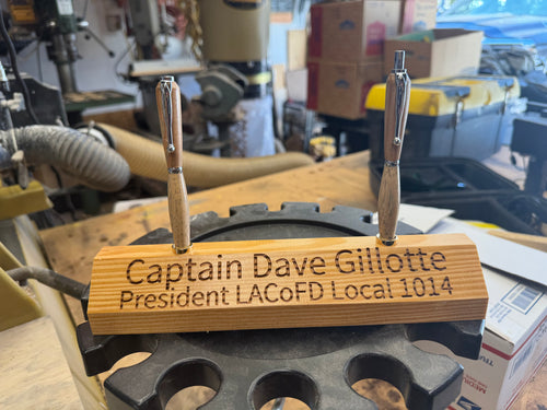 Beam Wood Plaque with Pen and Pencil Set